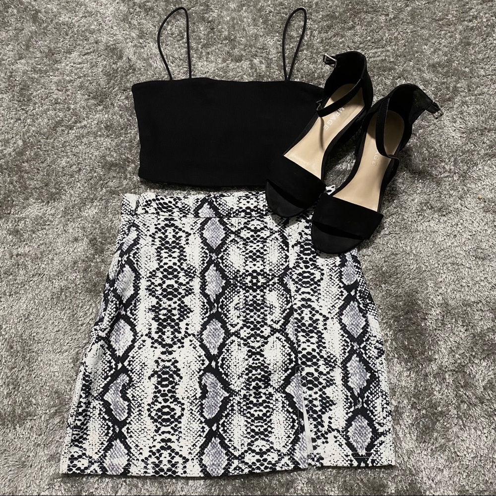 XS Snakeskin Mini Skirt